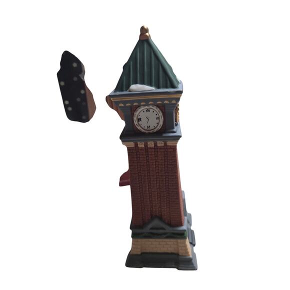 Holiday time porcelain clock tower - Picture 7 of 8